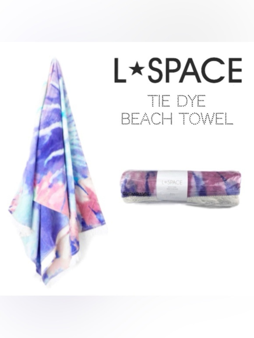 l*space Tie-Dye Beach Towel in Pink, Blue & Purple